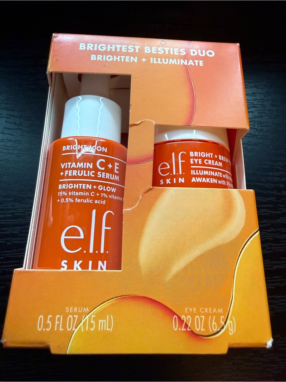 ELF Brightest Besties Duo Vitamin C + E Serum & Eye Cream - Orange
